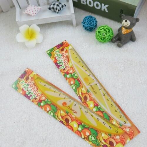 Ellen Brook 1 Pcs Cute Kawaii Plastic Creative Fruit Ruler For Kids Student Novelty Item Korean Stationery School Office Supply