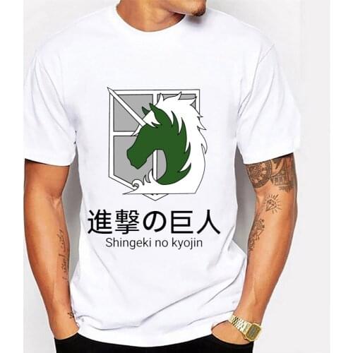 Anime Attack On Titan Harajuku T Shirt Men Manga Shingeki No Kyojin Tshirt Oversized T-shirts Short Sleeve Tees Round Neck Tops