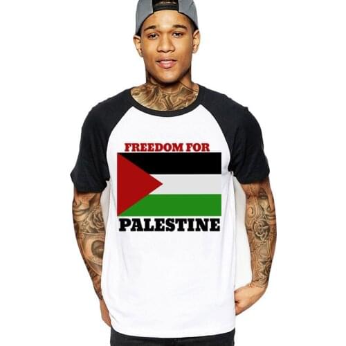 2020 Casual Vintage Free Palestine Flag T Shirt Camiseta Mens T-shirt Cotton Crewneck BIG SIZE 3XL Short Sleeve Male TShirts