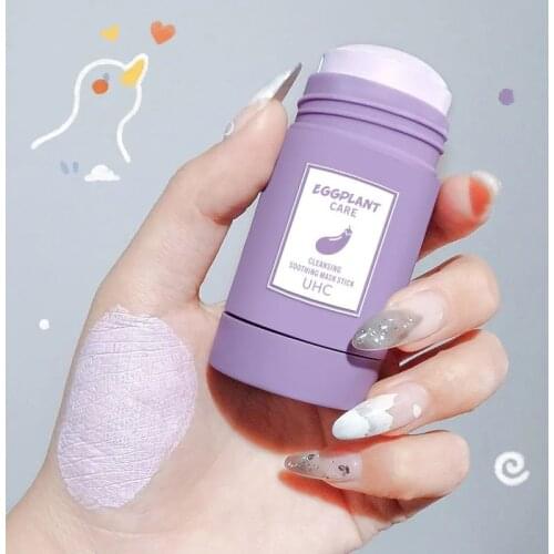 Green Tea Cleansing Facial Mask Clay Stick Mask Oil Control Skin Care Anti-Acne Eggplant Remove Blackhead Mud Mask