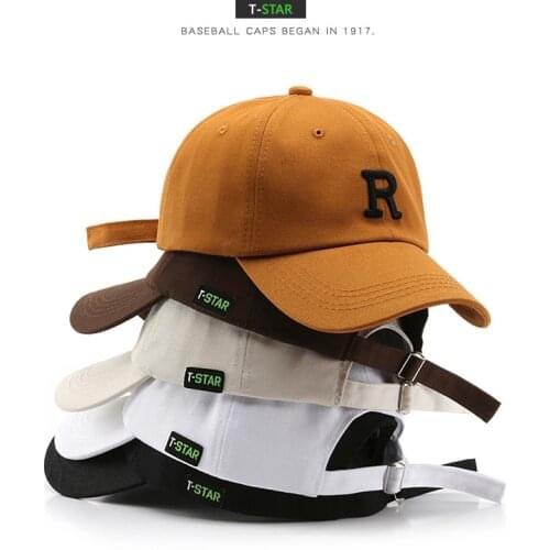 Cotton Baseball Cap for Men and Women Fashion Letter R Embroidered Hat 2021 Summer Sun Caps Casual Snapback Hats Unisex