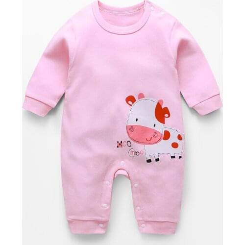 Newborn Baby Girl Clothes Toddler Romper Autumn Winter Cotton Long Sleeve Cute Cow Pattern Romper New born Baby Boys Jumpsuit