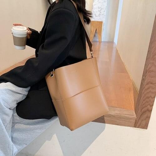 Fashion Women Pu Leather Handbags Tote Bags Large Capacity Designer Ladies Shoulder Bucket Bag High Quality Female Messenger Bag