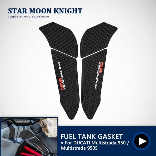 Motorcycle Accessories Non-slip Side Fuel Tank Stickers Waterproof Pad Rubber Sticker For DUCATI MULTISTRADA 950 950S 2019- 2021