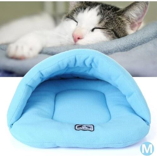 M Size 6 Colors Soft Fleece Winter Warm Pet Dog Bed 4 different size Small Dog Cat Sleeping Bag Puppy Cave Bed 48*58CM