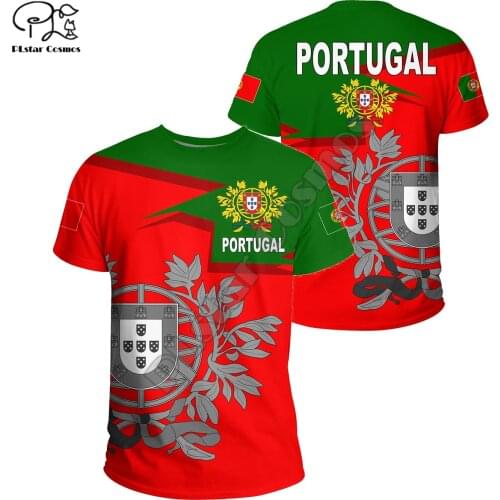 PLstar Cosmos Newest Fashion Portugal Symbol 3D Print Summer Men‘s T-Shirts Flag Short-Sleeve Top Casual Wear Brand Clothing P4
