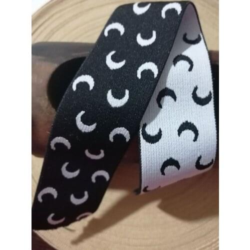 New 10M 40mm Width Black White Woven pattern elastic Ribbon DIY sewing elastic Accessories waist band elastic belt webbing