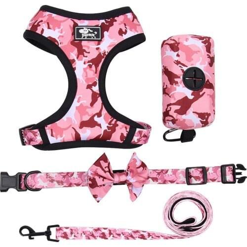 New pet dog collars for big dogs walking traction rope vest type dog chest strap set small and medium glow in the dark schnauzer