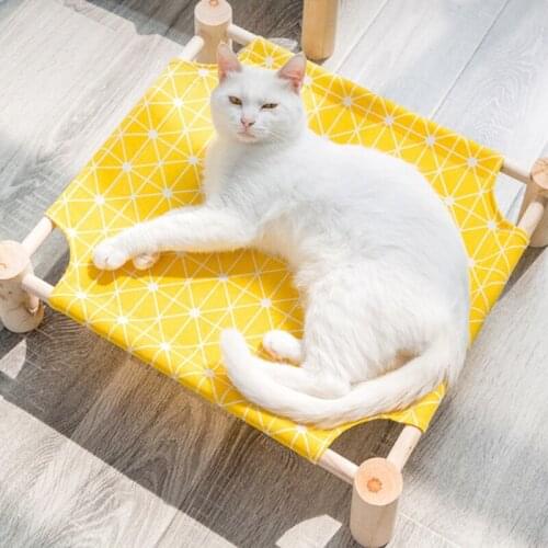 Portable Pet Cot Bed For Cat Dog Elevated Breathable Detachable Cat Bed Raised Kitty Puppy Nest Bed Durable Canvas Pet Supplies