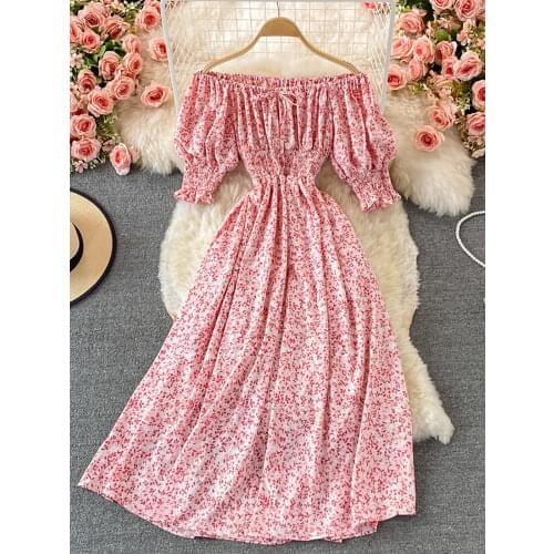 Summer Sexy Slash Neck Off Shoulder Draped Printed Dress Women Elegant Drawstring A-Line Short Sleeve Casual Vestidos Female New