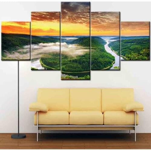 5 pieces of landscape simple poster living room bedroom home decoration background wall frameless printing wall painting core