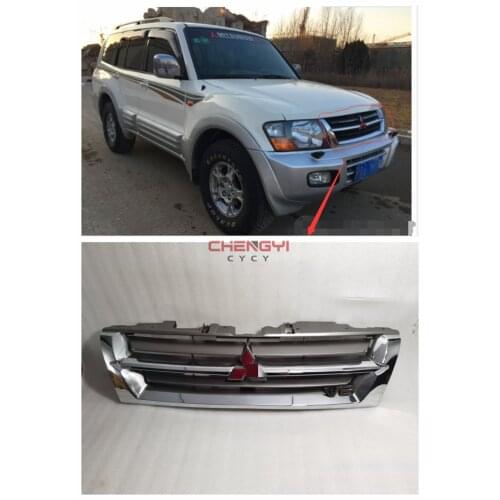Front Bumper Grille For Mitsubishi PAJERO V73 V75 V77 Bumper Net For Montero Old 2000-2002 Chrome MR387982