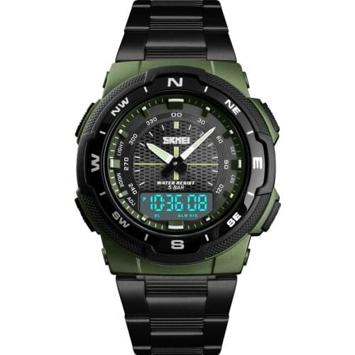 SKMEI Fashion Mens Watches Top Brand Luxury Quartz Sports Watches Stainless Men Watch Waterproof Wrist Watch Male Clock