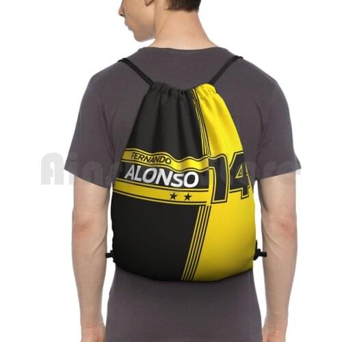 Fernando Alonso Backpack Drawstring Bags Gym Bag Waterproof Fernando Alonso Alo14 Fa14 Fernando Nando Alo