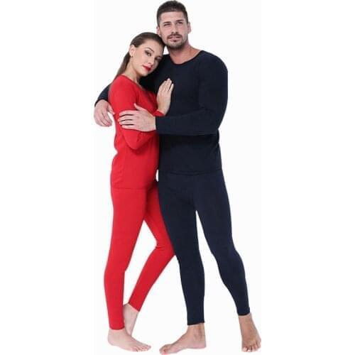 Thermal Long Johns Couple Plus Size Winter Women Men Warm Thermal Underwear Set For Winter Velvet Thick