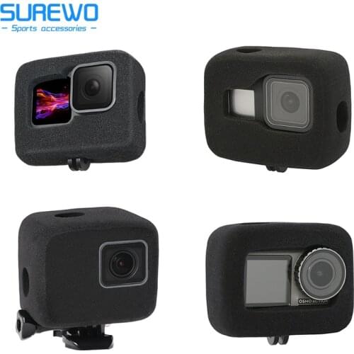 SUREWO Foam Windslayer Cover Housing for GoPro Hero9 8 7 6 5 /DJI Action Black,Wind Noise Reducing Sponge Protective Case