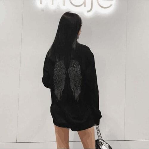 Women Diamond stone women hoodies Women longt Sleeve winter girls Tops Clothes Femme 2021 new