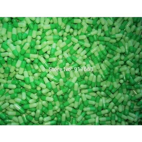 0# 5000pcs! Green-Lignt Green Colored Vegetable Empty Capsule, HPMC Vegetable empty capsules(joined or seperated capsules !)