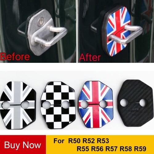 2pcs/set Anti Rust Car Door Lock Protective Buckle Cover For BMW Mini Cooper One+ S R55 R56 R57 R58 R59 Car Styling Accessories