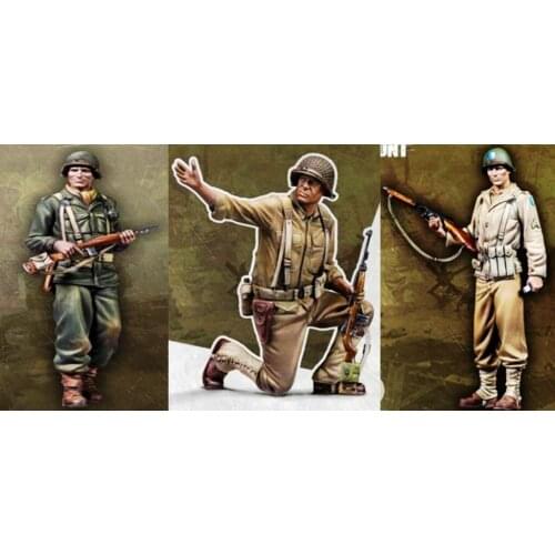 3 U.S. Armys in World War II Need to assemble and color 1:35