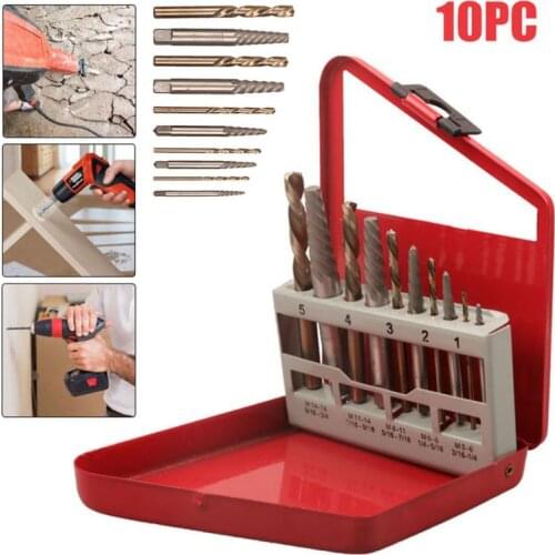 5pcs Easily Remove Broken Screws Extractor Drill Bit Set Bolt Remover Stripped Screws High Strength Extractor Demolition Tools