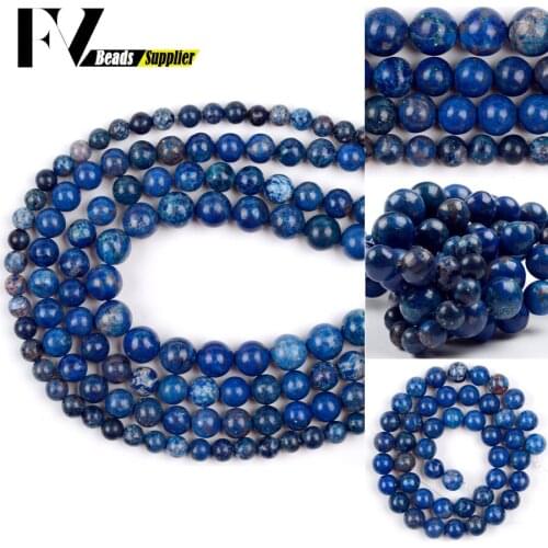 6-10mm Natural Sea Sediment Turquoises Stone Loose Spacer Round Beads For Jewelry Making Diy Bracelets Necklace Handmade