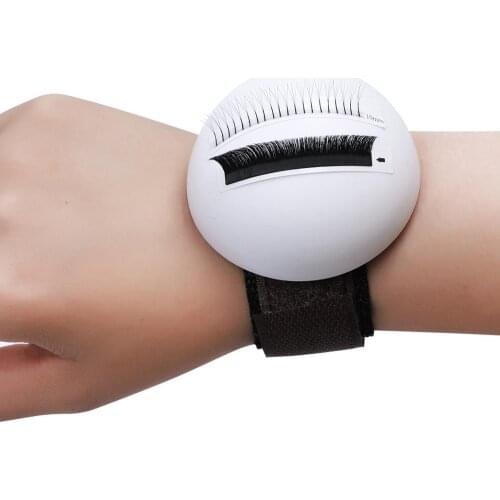 Eyelash Extension Accessories Makeup Eyelash Adhesive Glue Eggs Individual False Lashes Round Plate Holder With Hand Belt Wendy