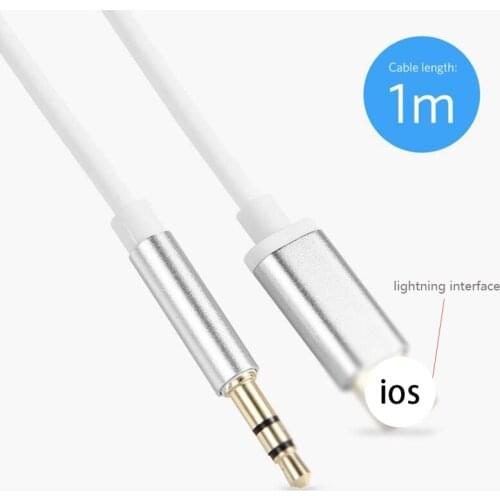 For iPhone 11 Pro XS XR X 12 iOS 14 Above Audio Splitter Cable 3.5mm Male Jack Aux Cable Car Speaker Converter Headphone Adapter