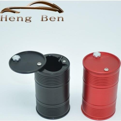 Car Aluminum alloy oil drum ashtray cigarette case box 98mm*60mm