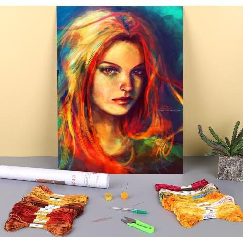 Doodles Pre-Printed 11CT Cross Stitch Kit DIY Embroidery DMC Threads Sewing Needlework Knitting Painting Jewelry Room Stamped