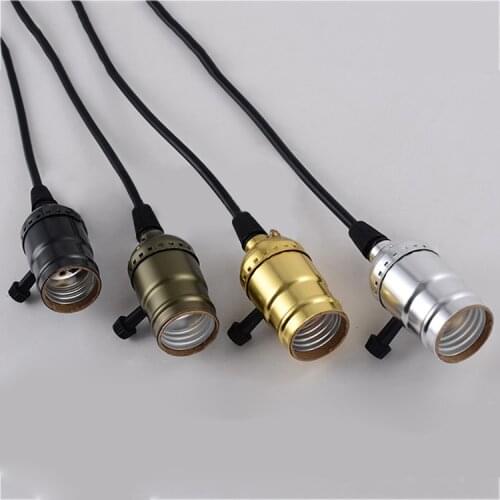 E27 screw lamp holder lamp mouth with wire switch plug LED bulb student manual DIY simple bedside small Chandelier