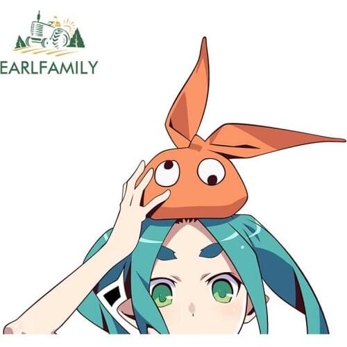 EARLFAMILY 13cm x 11.2cm for Design Wikipe Tan Yotsugi Ononoki PK Anime Peeking Decal Window Car Bumper Stickers Anime Decals