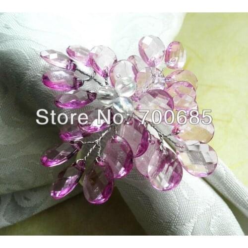 Purple beades acrylic napkin ring, wholesale napkin holder wedding