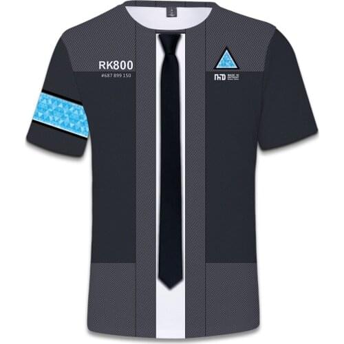 T-Shirts Detroit Become Human T-Shirt Men/Women 3D T Shirts Casual Boys Harajuku 3D RK800 T shirt Teenage Brand Tops