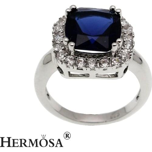 Hermosa Grace GIFT Shiny Royal Womens Jewelry Hermosa Fashion Ring Holiday Party Show Rings Size 7# New
