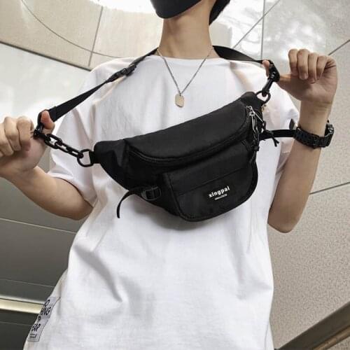 Streetwear Unisex Shoulder Belt Waist Pack Casual Canvas Chest Bag Travel Phone Pouch Men Crossbody Bags Fashion Fanny Pack