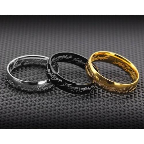 DarkMag Midi Ring Tungsten One Ring of Power Gold the Movie of Ring Lovers Women and Men Fashion Jewelry Wholesale Free Dropship