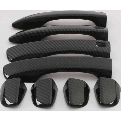 For VW Volkswagen Tiguan 2017 2018 2019 MK2 Carbon Fiber Door Handle Cover Car Styling Stickers Auto Accessories