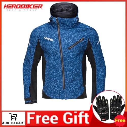 Motorcycle Jacket Men Waterproof Moto Riding Hood Jacket Motocross Jacket Chaqueta Moto Protective Gear Reflection Night