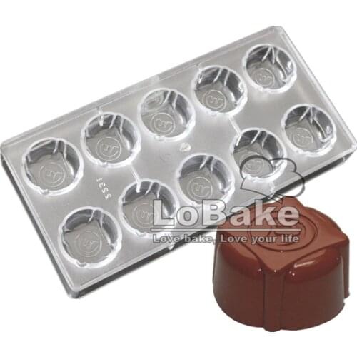 Latest Chinese word " yue " moon shape round thicken hard PC Polycarbonate Chocolate candy soap moon cake mold for bakeware