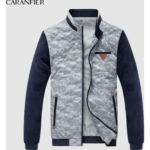 CARANFIER 2019 New Men Jacket Fashion Wear High Quality Brand Square Mens Jacket Stitching Coats British style autumn Jackets