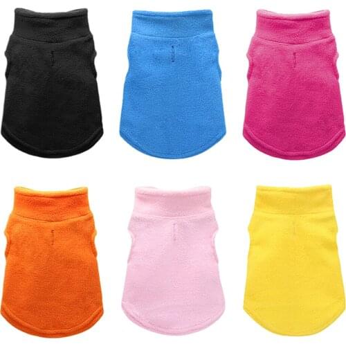 Autumn And Winter Polar Fleece Dog Sweatshirt Warm Clothes Solid Small Medium Dogs Cat Clothing XS-XL