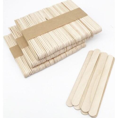 50/100pcs Wooden Pop Popsicle Sticks DIY Ice Cream Frozen Stick Hand Crafts Art Popsicle Accessories Epoxy Stirring Stick