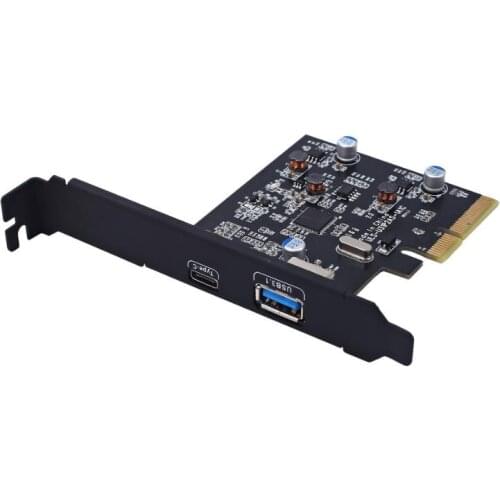PCI-E to USB3.1 Type-c dual-port expansion card pcie 4x to usb 3.1 Type-A adapter pci express to usb3.0 hub Asm1142 chipset