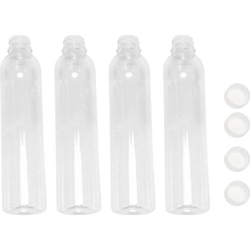 16Oz Plastic Bottles with Caps, Clear 46Pcs - Empty PET Juice Containers Bottle in Bulk, White Tamper Resistant Lids