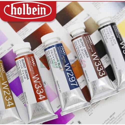 Holbein HWC Artist Transparent Watercolor 15ml A / white black gray Pigment Illustration Comic Character Painting art Supplies