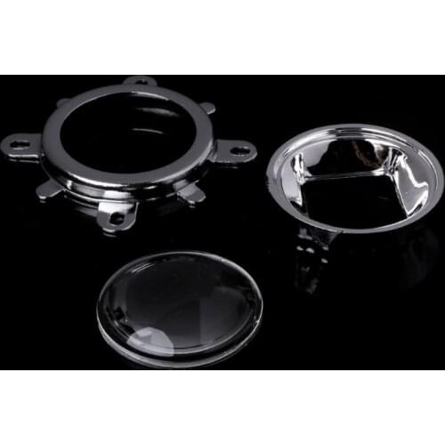 1 Set 44mm Water Clear Glass Lens + 50mm Reflector Collimator + Fixed bracket For 20W 30W 50W 70W 100W LED Light