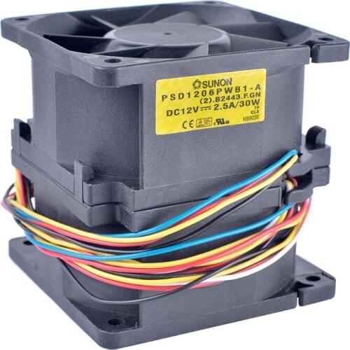 COOLING REVOLUTION PSD1206PWB1-A 6cm 6060 60x60x60mm 12V 2.5A 30W Double ball bearing double motor large air flow cooling fan