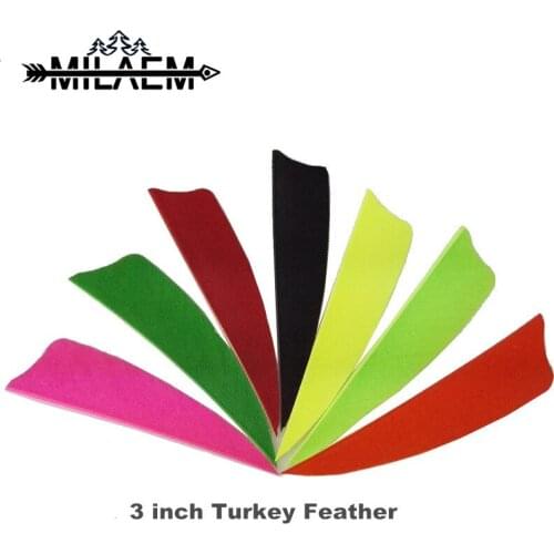 100 pcs 3 inch Arrow Vanes Right Wings Real Turkey Feather For Wooden Carbon Bamboo Shaft Hunting Archery DIY Arrows Accessories