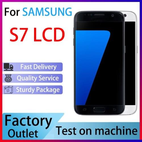 SUPER AMOLED 5.1" With Burn Shadow LCD With Frame For SAMSUNG Galaxy S7 G930 G930F Display Touch Screen Digitizer Assembly